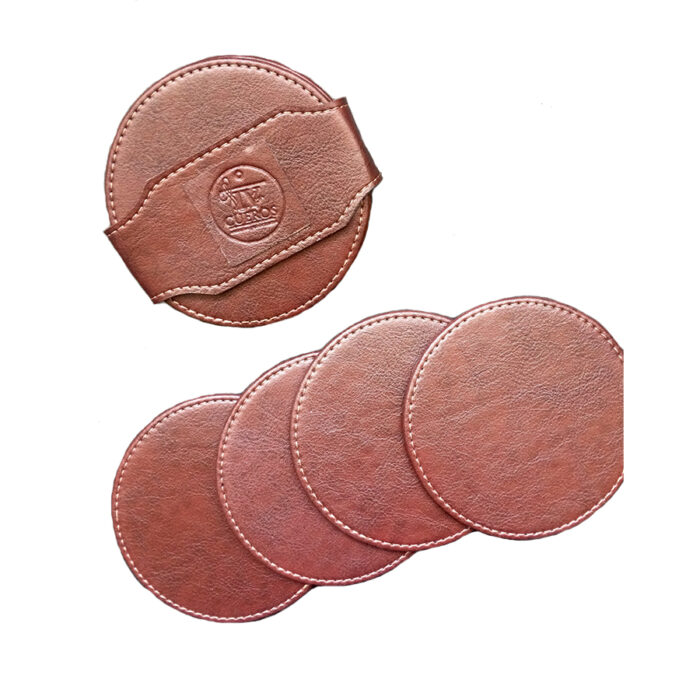 Juego 4 posavasos redondos con tira