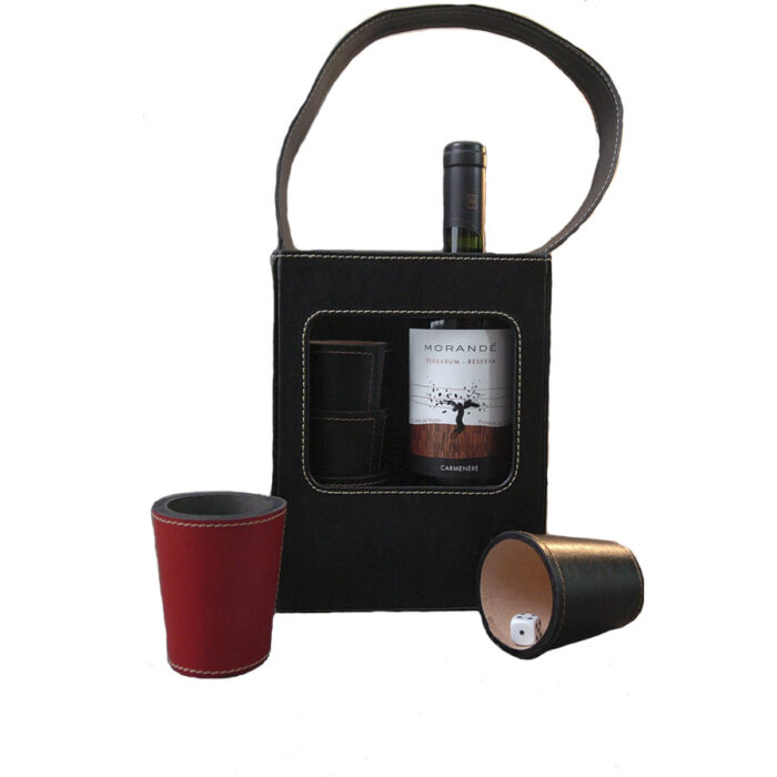 Porta botella tipo bolsa con ventana